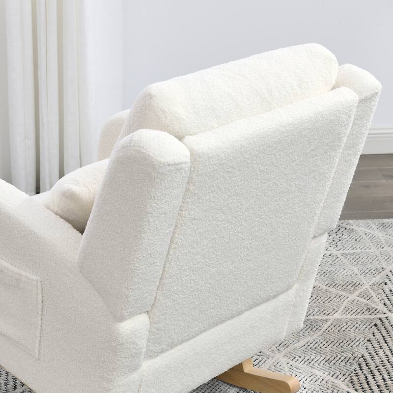27.5" High Back Rocking Chair with Lumbar Pillow