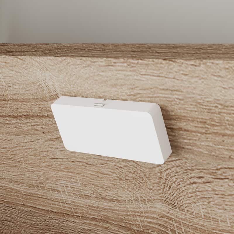 Wood Grain Nightstand,5 Drawers + 3 Hidden Spaces + Flip - Up Top,for Bedroom Privacy