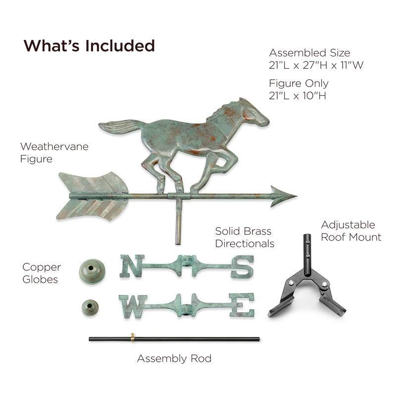 Horse Garden Weathervane with Garden Pole by Good Directions