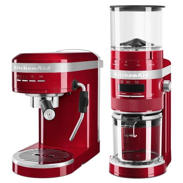 slide 2 of 21, KitchenAid Burr Coffee Grinder, KCG8433 Empire Red