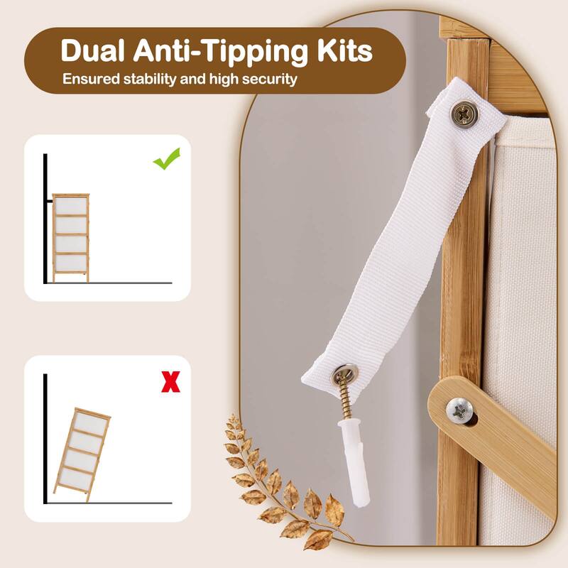 Coatway 8 Drawers Dresser with Removable Fabric Bins, Chest of Drawers