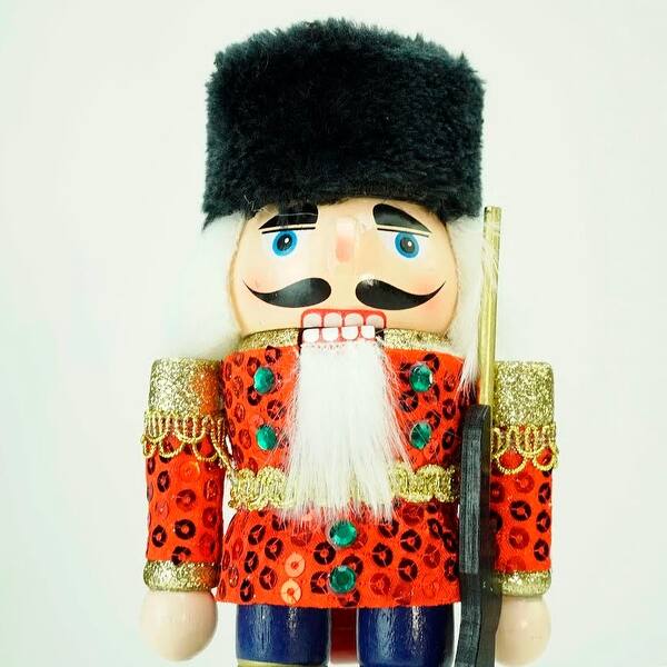 Shop 7 25 Red And Blue Chubby Wooden Christmas Nutcracker Soldier With Rifle Overstock 16550083