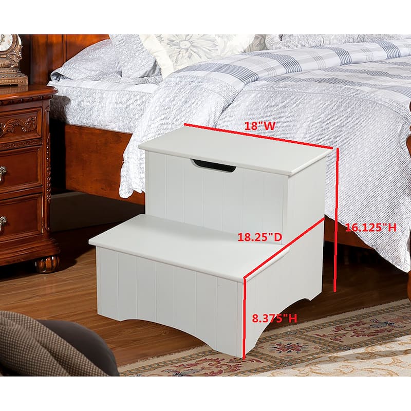 Wooden Stool for Adults and Kids with Storage
