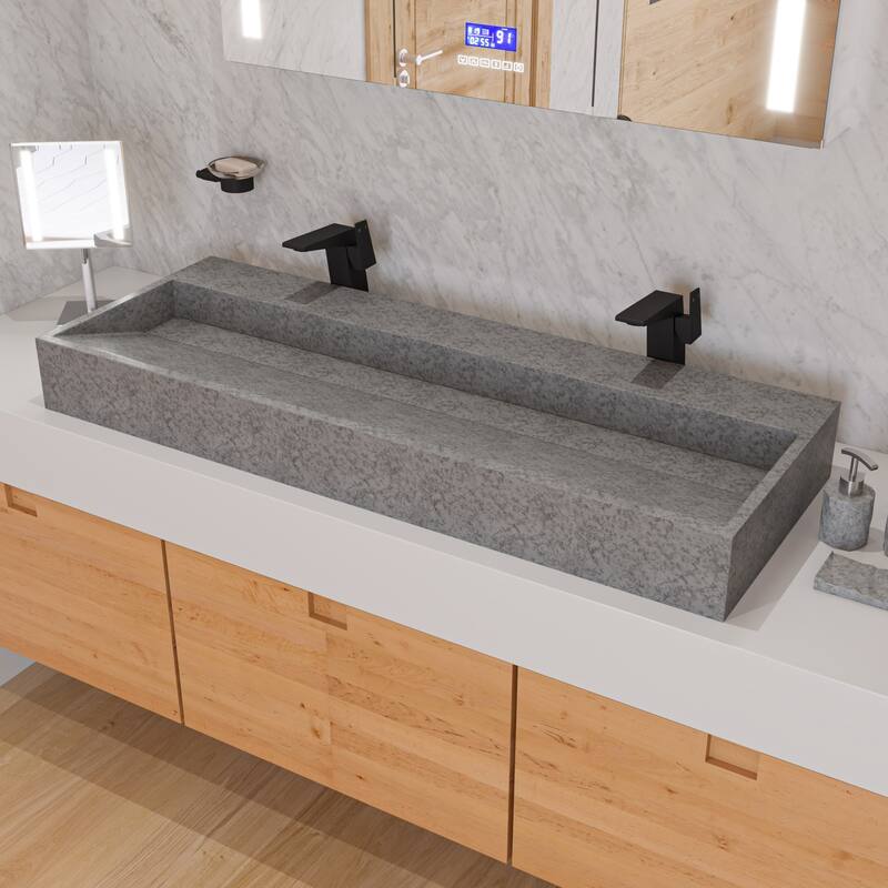 ALFI brand 4 Piece Solid Concrete Gray Matte Bathroom Accessory Set - Grey