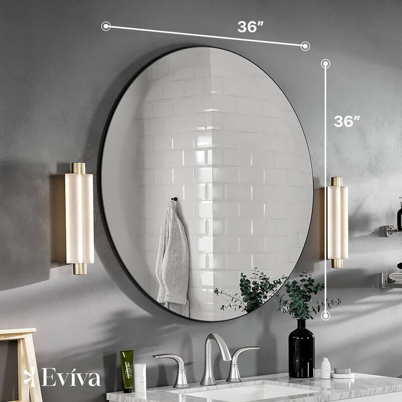 Eviva Round 36" x 36" Circle/Round Modern Frameless Mirror