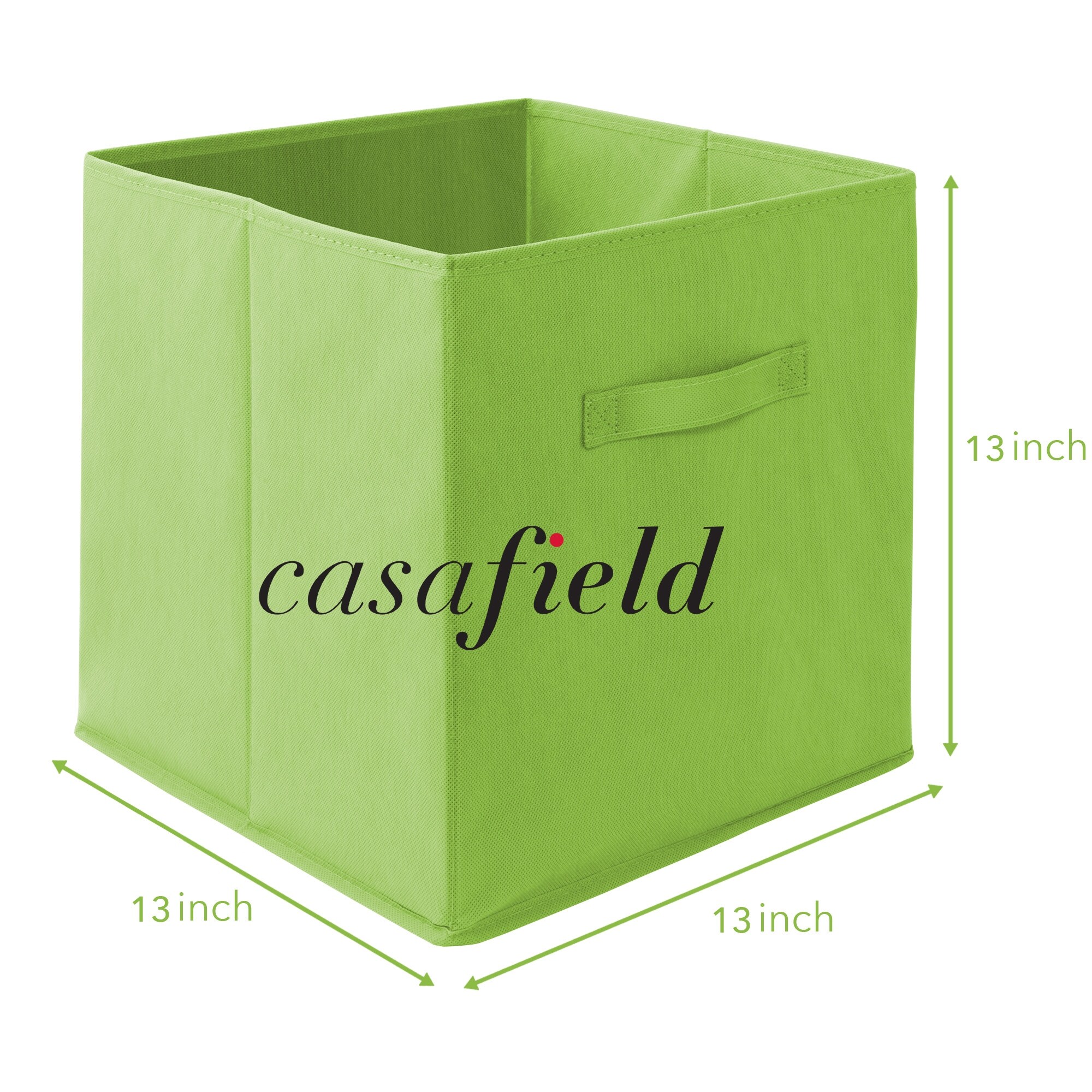 Casafield Set di 6 contenitori pieghevoli in tessuto a cubo, bianchi