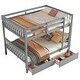 preview thumbnail 9 of 34, Full Over Full Rubber Wood Bunk Bed with 2 Drawers, Detachable Beds