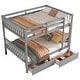 preview thumbnail 58 of 58, Rubber Wood Bunk Bed Frame with 2 Drawers,Convertible into 2 Beds