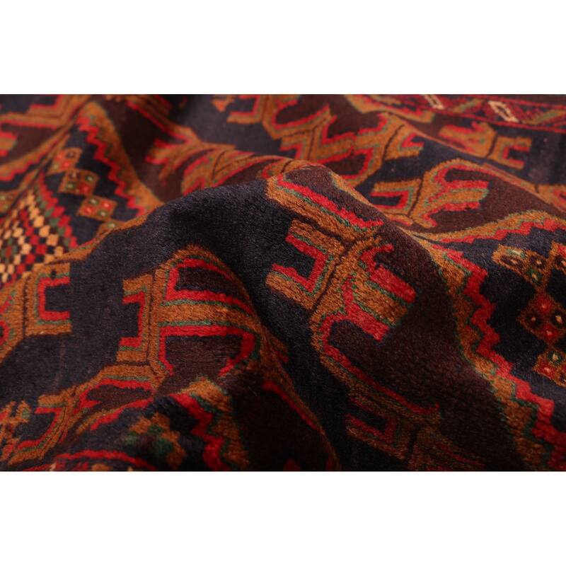 ECARPETGALLERY Hand-knotted Teimani Black, Brown Wool Rug - 3'10 x 6'11