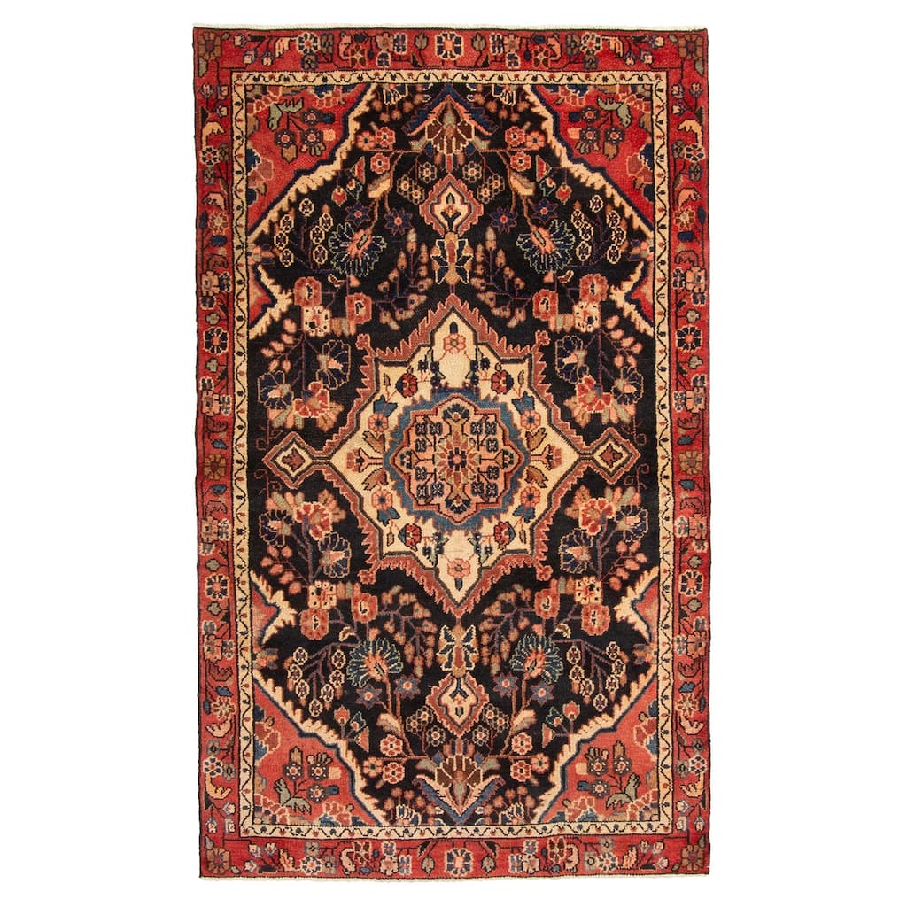 ECARPETGALLERY Hand-knotted Anadol Dark Brown Wool Rug - 3'11 x 6'7
