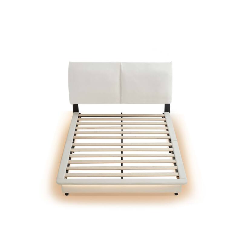 Floating Bed Frame Low Profile Bed Upholstered Platform Bed