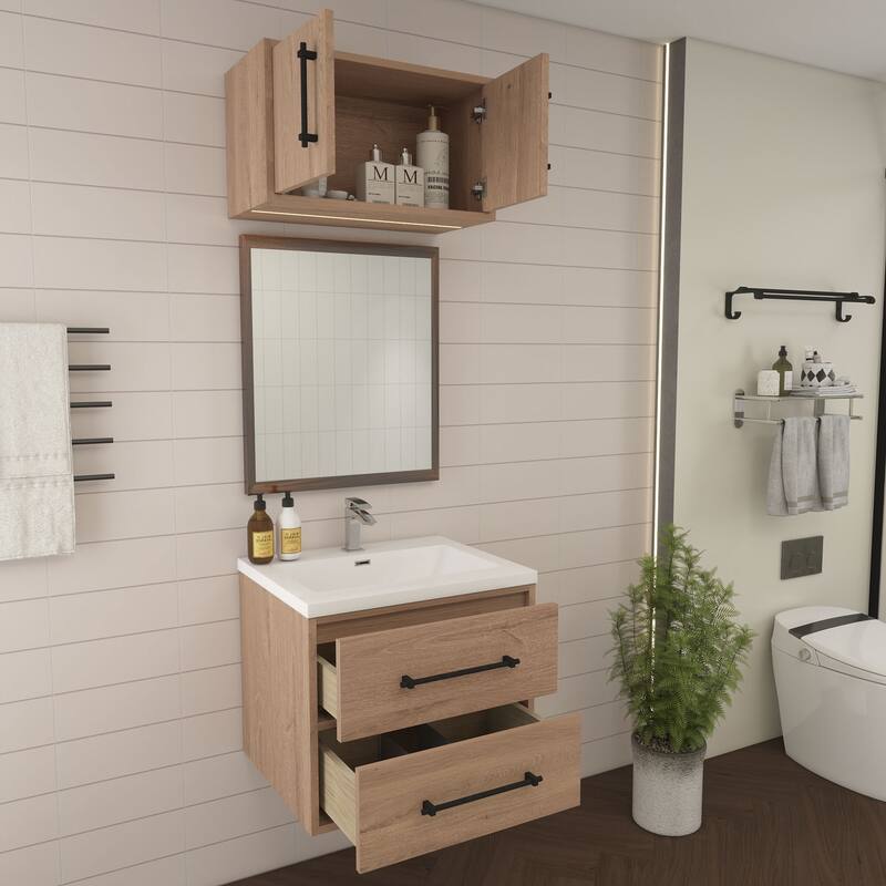 Victoria 24'' Wall-Mounted Vanity Set with Motion Sensor LED light Top Cabinet