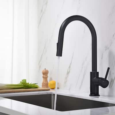 Lead Free Solid Brass Single Handle Pull Out Kitchen Faucet