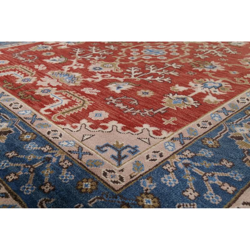 Oushak Oriental Area Rug Hand-Knotted Wool Carpet - 8'1"x 9'11"