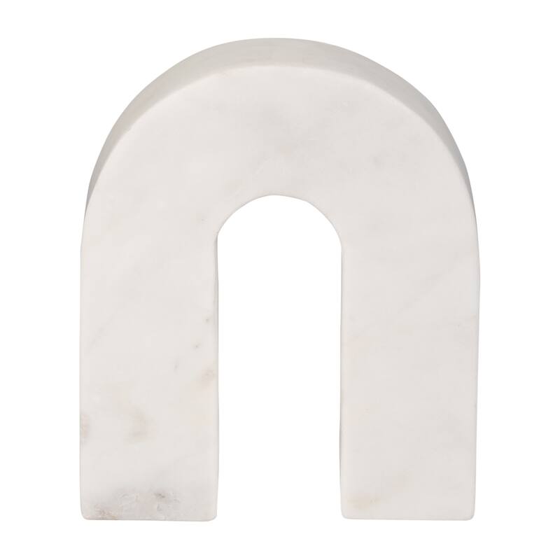 Sagebrook Home Modern Stone and Marble Decorative Accent with Geometric Arch Design