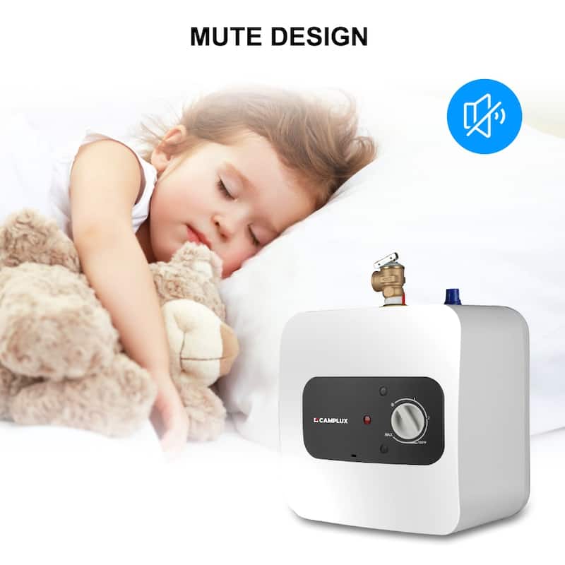 CAMPLUX 2.5 Gallons 1.44kW Mini Tank Electric Water Heater with Cord Plug, White