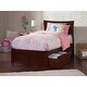preview thumbnail 1 of 7, Metro Twin XL Platform Bed with Footboard and 2 Drawers in Walnut Walnut - Twin XL