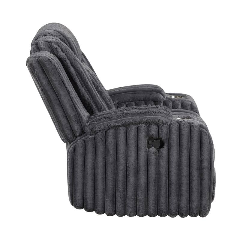 Brynda 38" Corduroy Manual Reclining Chair with Cup Holders
