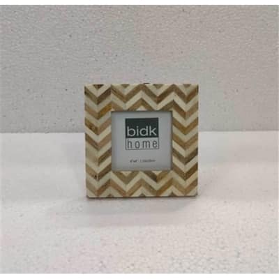 Zig Zag Picture Frame - for 4" x 4" Photo - White and Brown - 4-inchx4-inch