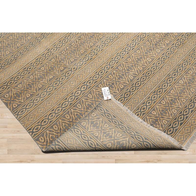 Beige Tibetan Wool Oriental Rug Contemporary Hand Knotted 250 KPSI - 8' x 10'