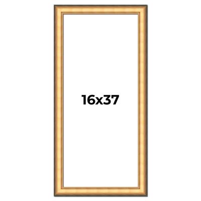 16x37 Frame Gold Plein Aire Solid Wood Picture Frame Width 2 Inches |