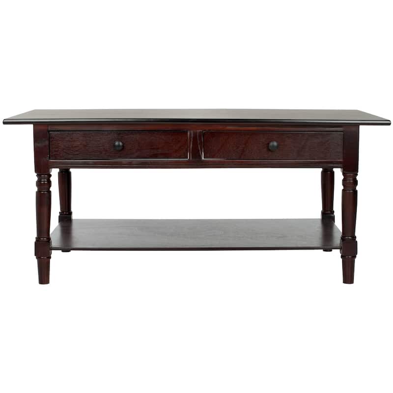 SAFAVIEH Cape Cod Dark Cherry 2-drawer Coffee Table - 41.7" x 21.7" x 18.5"
