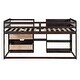 preview thumbnail 11 of 15, Stylish & Simple Twin Size Low Loft Bed with Rolling Desk, Shelf and Drawers, Solid Construction & Versatility galore, Espresso