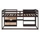 preview thumbnail 11 of 15, Twin Size Low Loft Bed with Rolling Desk, Shelf and Drawers, Espresso