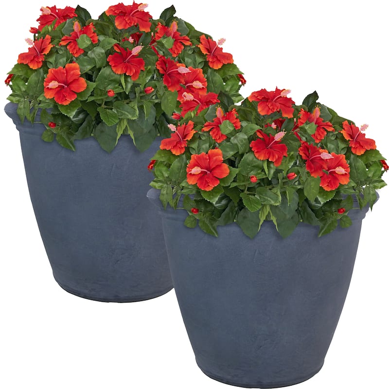 Sunnydaze Anjelica Outdoor Flower Pot Planter - 20-Inch - 2-Pack