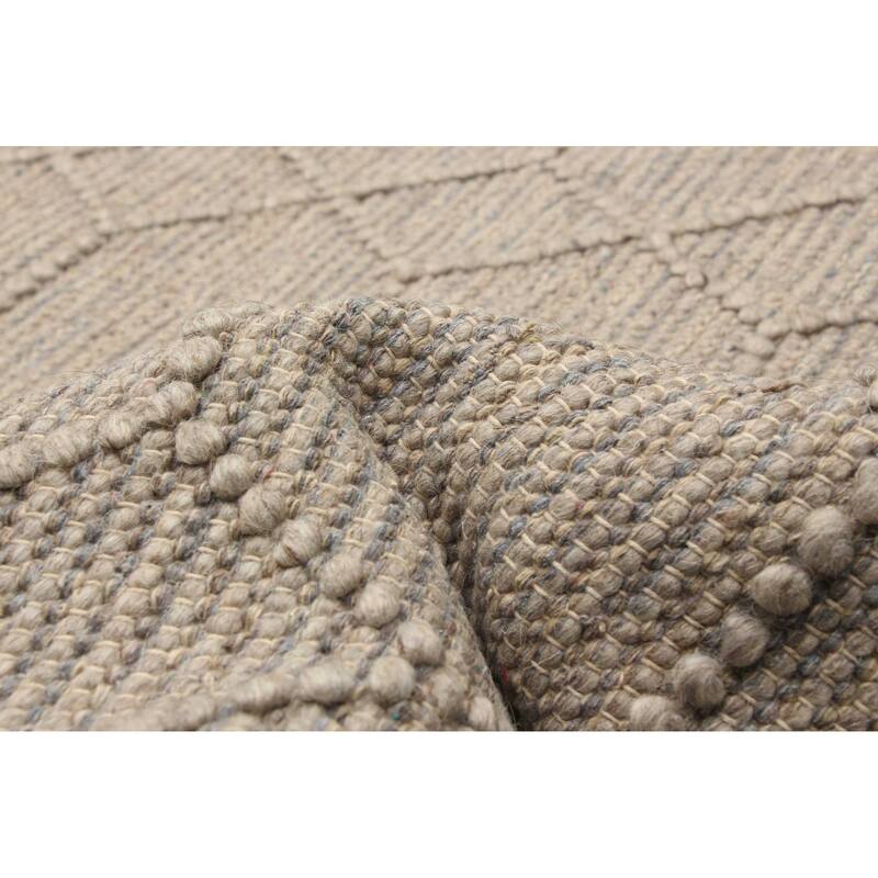 ECARPETGALLERY Braid weave Sienna Taupe Wool Rug - 5'0 x 7'11