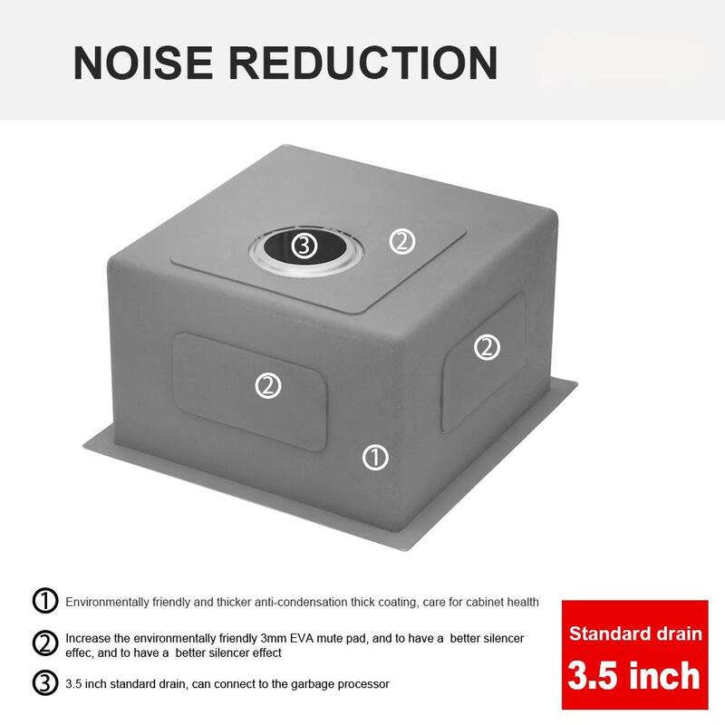 Undermount Kitchen Sink 16 Gauge 9 Inch Deep Single Bowl Kitchen Sink Basin, Includes Drain Assembly (No Additional Accessories)