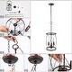 preview thumbnail 10 of 8, Farmhouse Rustic 1-Light Cage Cylinder Pendant Light for Kitchen Island - W 9.1"x H 24.4"