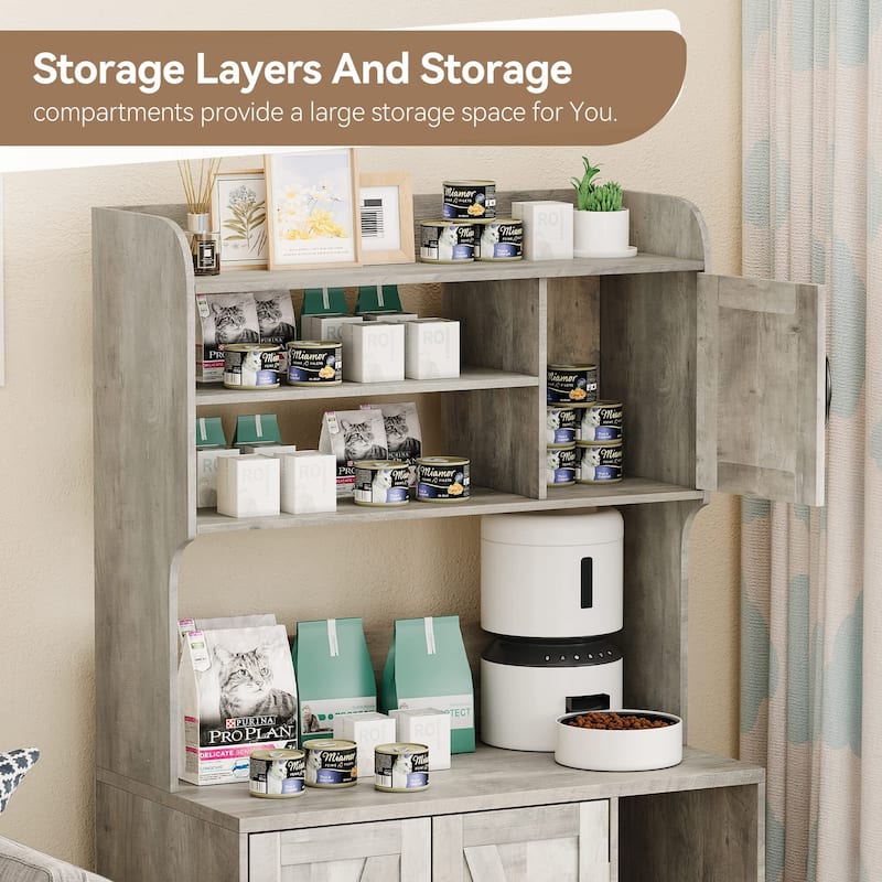 Cat Litter Box Enclosure with Shelves