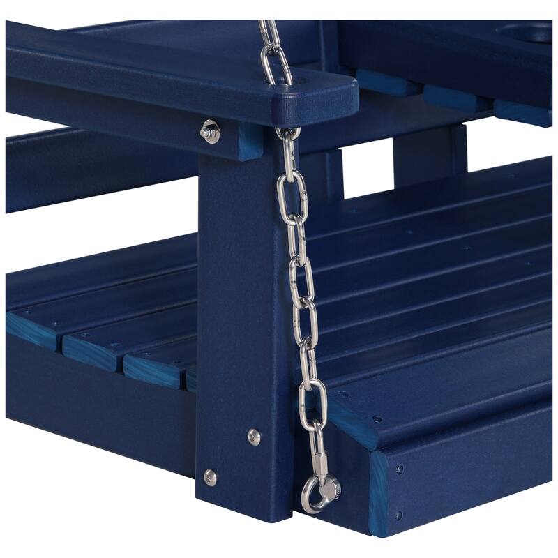 Nashville Poly 54 Inch Porch Swing with Folding Cup Holder