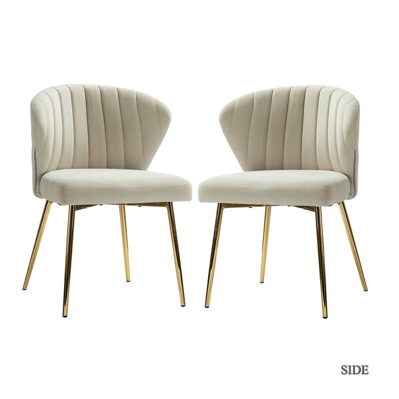 Barbara Contemporary Upholstered Side Chair with Small Base Set of 2 by HULALA HOME