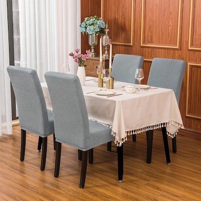 Subrtex 2 PCS Stretch Dining Chair Slipcover Textured Grain Cover