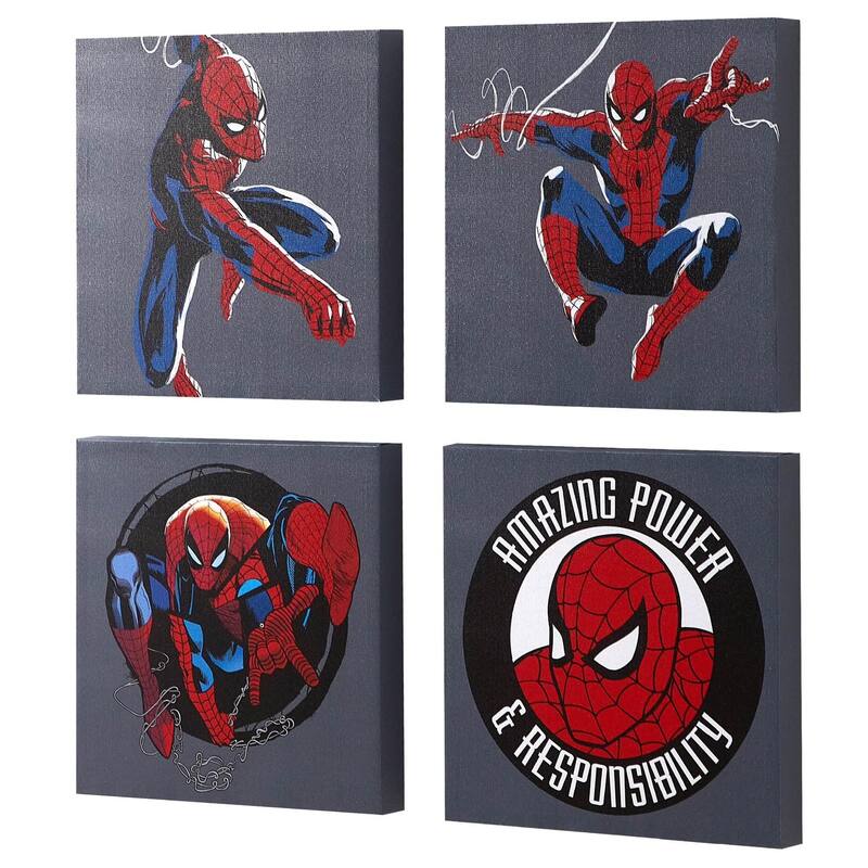 Marvel Spiderman 4 Pack Canvas Wall Art