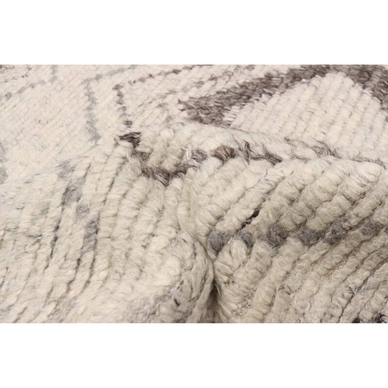 ECARPETGALLERY Hand-knotted Tangier Light Grey Wool Rug - 8'2 x 10'1