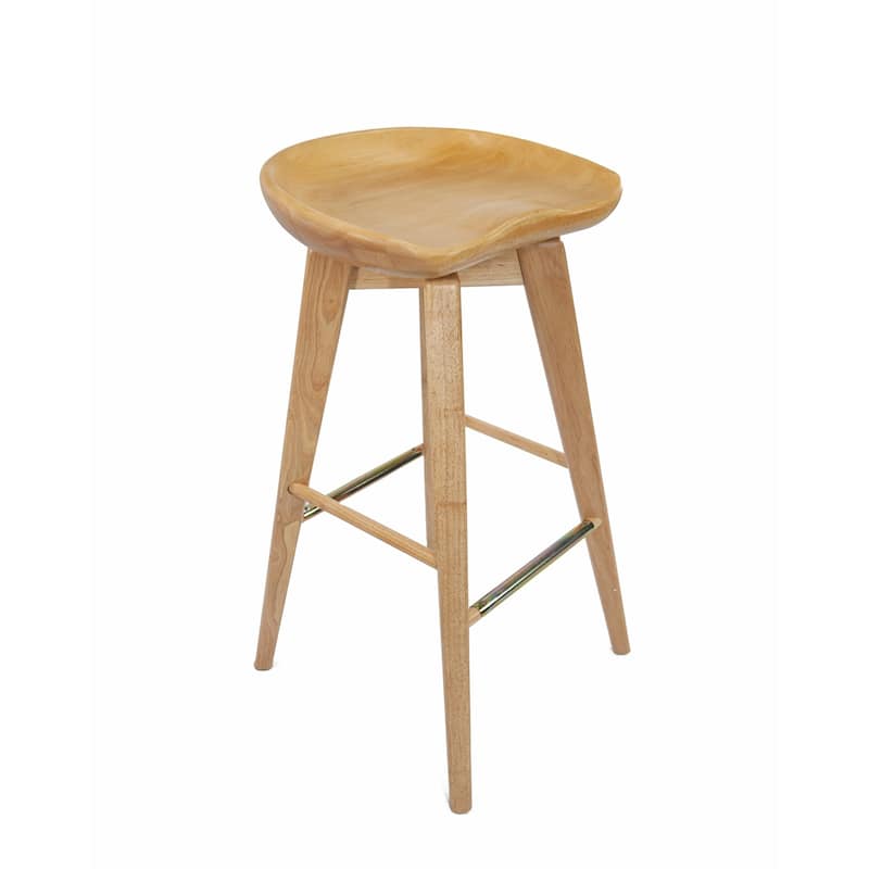 Bali Backless Wood Swivel Indoor Barstool - N/A