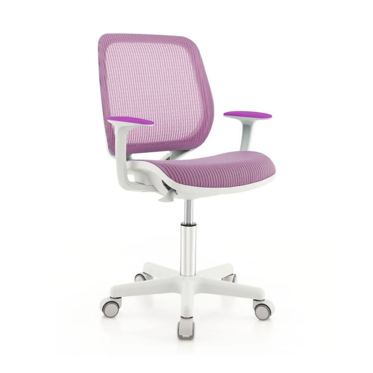 Swivel Mesh Children Computer Chair with Adjustable Height - 22.5" x 22.5" x 31.5" - Purple