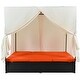 preview thumbnail 6 of 25, Outdoor Adjustable Patio Wicker Sunbed Daybed with Cushions and Canopy