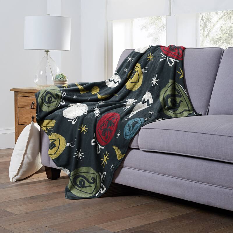 Warner Brothers Harry Potter House Ornaments Silk Touch Throw Blanket