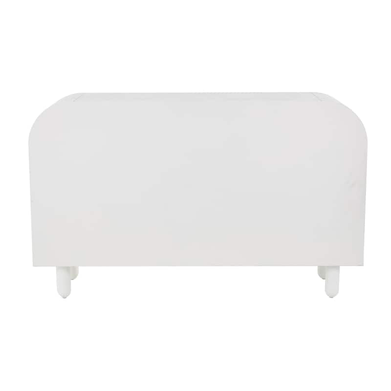 Wooden Geometric Handmade 6 or 4 Shelf Console Table - White - Roche River Decor