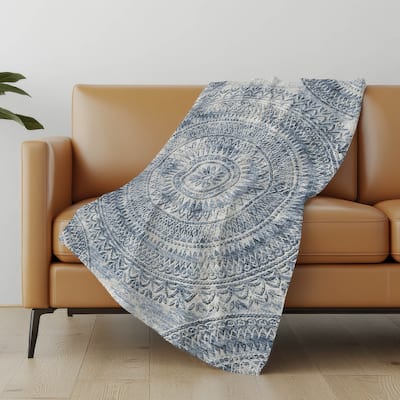 Premium Machine Washable ASB113 Global Medallion Sherpa Throw Blanket