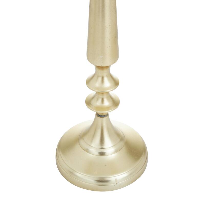 Gold Aluminum Metal Tapered 5 Plate Decorative Candelabra