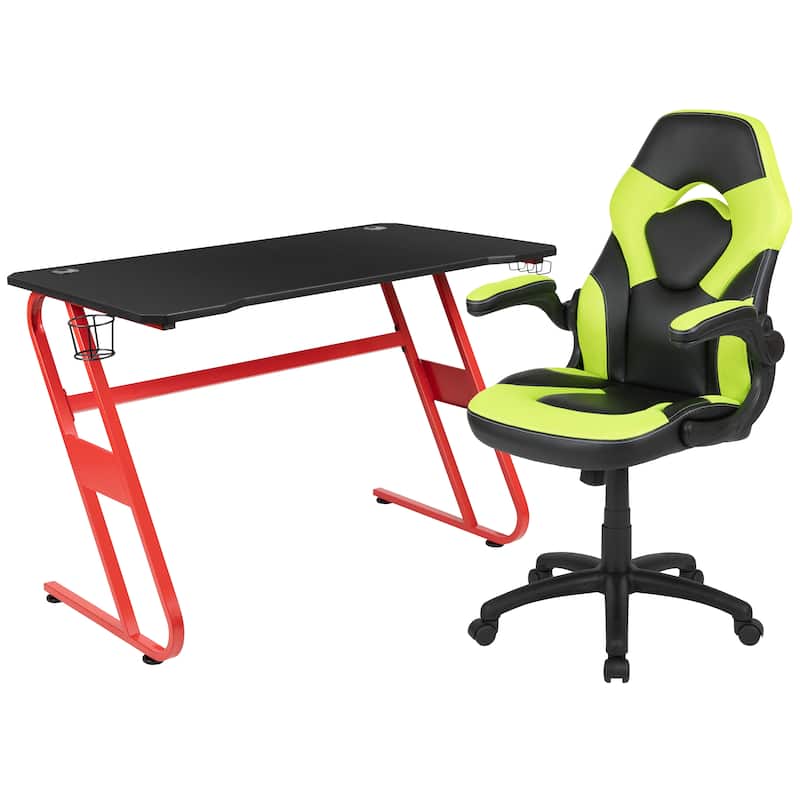 Gaming Desk and Chair Set with Cup Holder and Headphone Hook - Desk Bundle