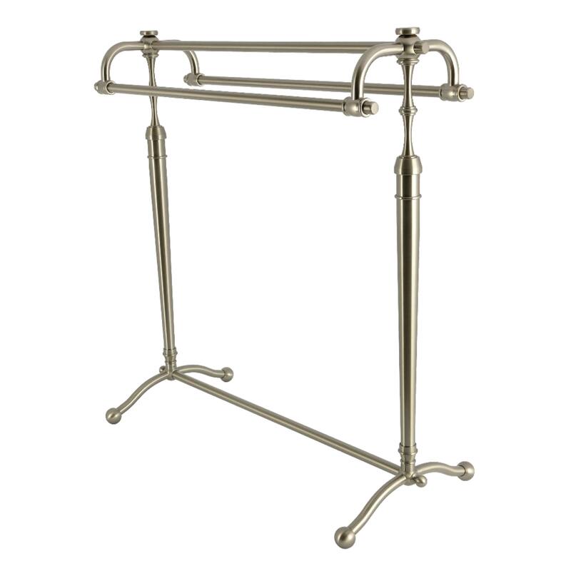 Kingston Brass Warwick 28" Freestanding Pedestal 3-Tier Towel Rack - Brushed Nickel