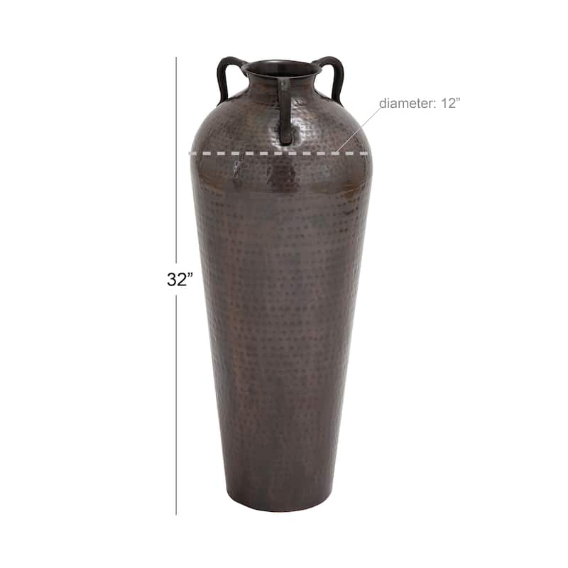 Bronze Hammered Solid Iron Jug Floor Vase