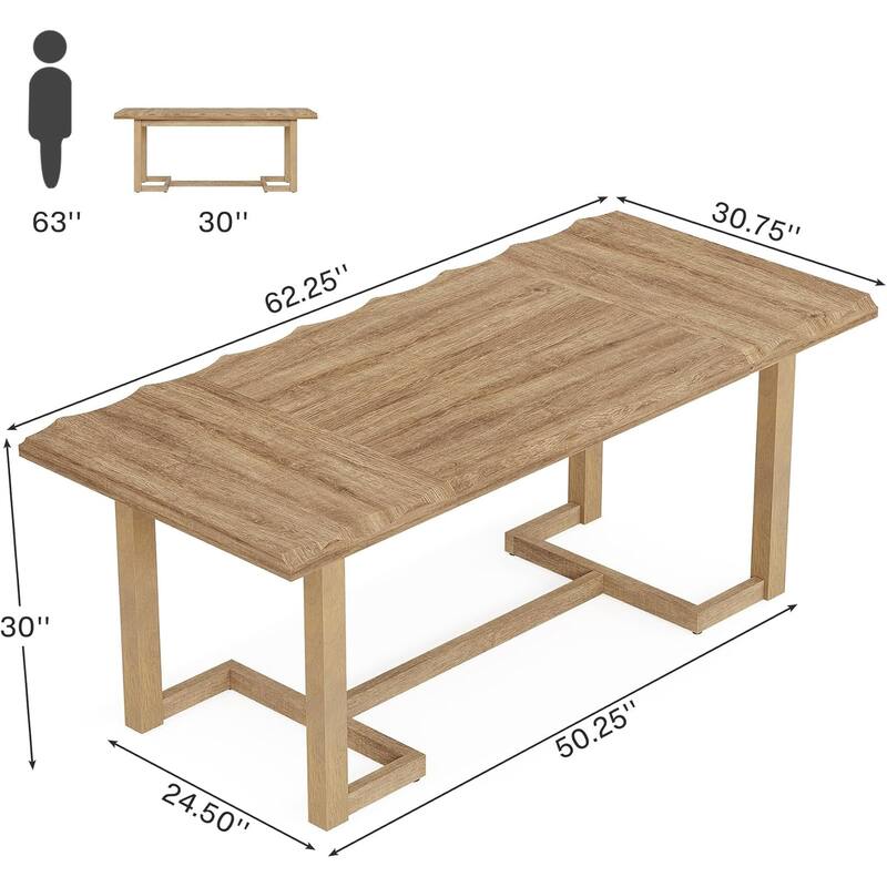 63" Rectangular Computer Desk, Modern Simple Writing Table Executive Desk for Home Office, Work & Study