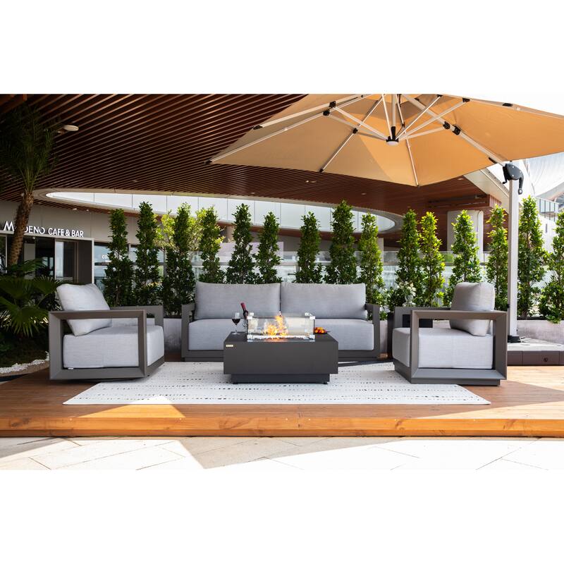Elementi Newport Outdoor Aluminum Swivel Chair with Sunbrella® Cushions